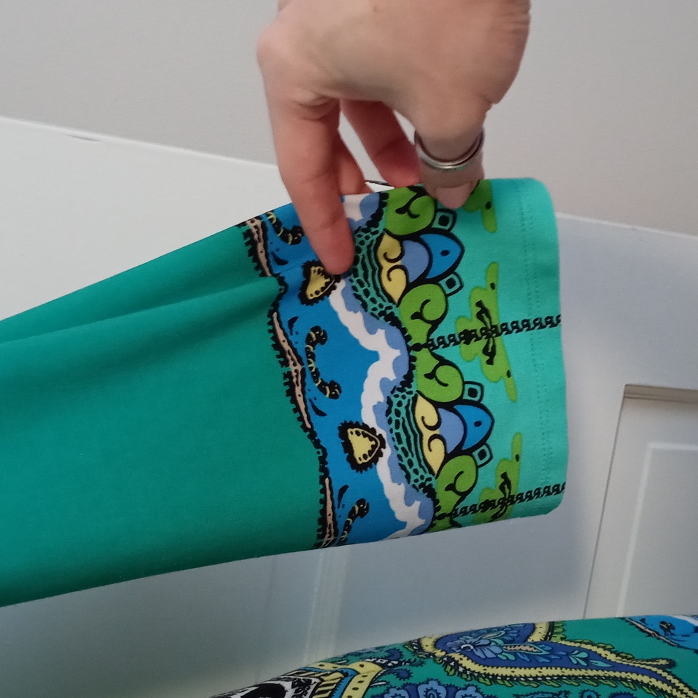🦚Ronni Nicole🦚 - Green/Turquoise Paisley Stretch Sheath Dress - Picture 4 of 13
